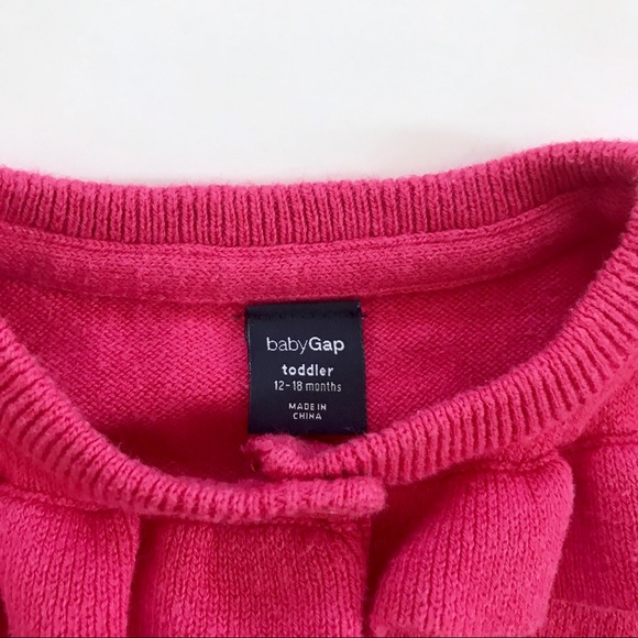 BabyGap Pink Ruffle Front Cardigan - Picture 2 of 4